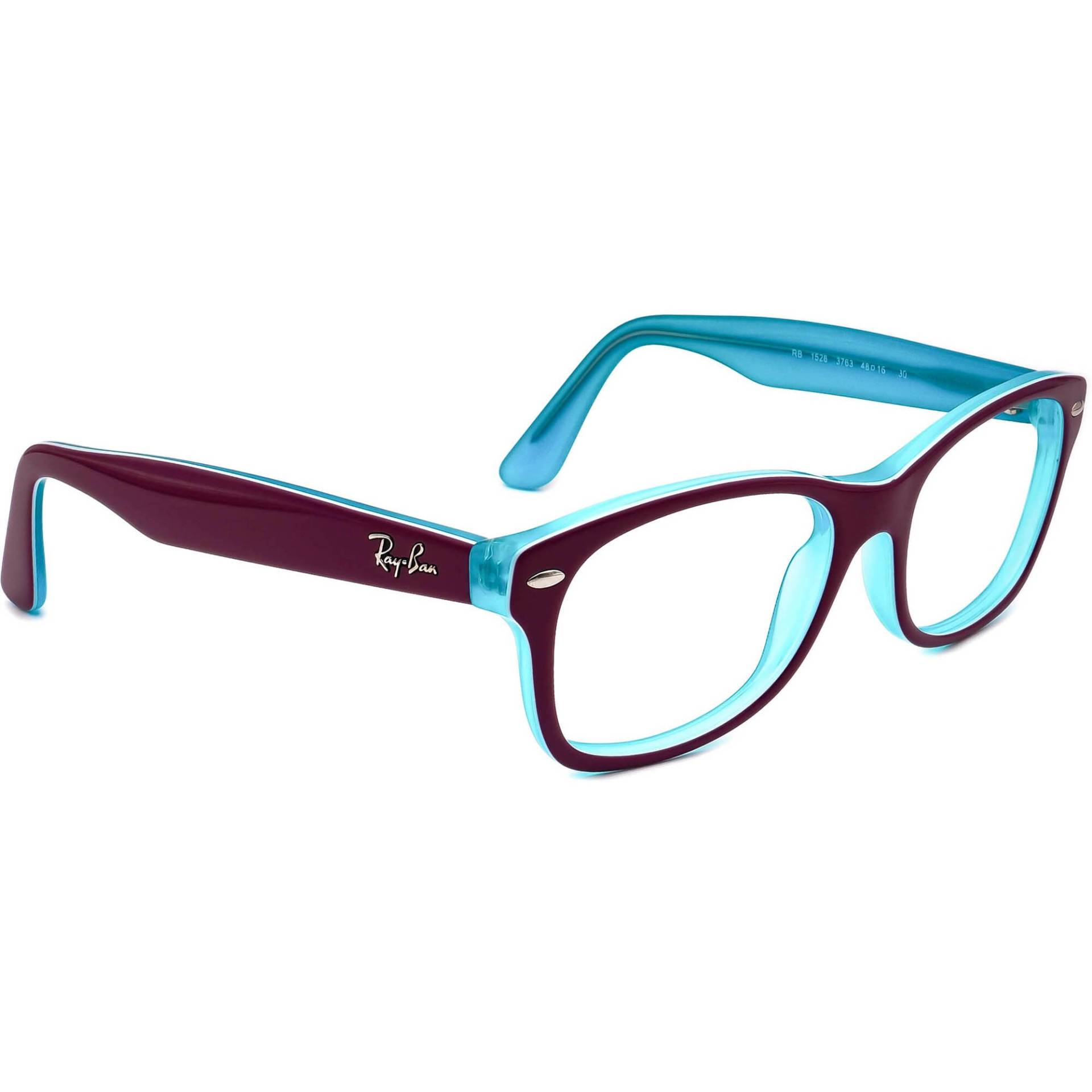 Ray-Ban Kleine Brille Rb 1528 3763 Lila Auf Blauem Eckrahmen 48[]16 130 von AfsharOptics