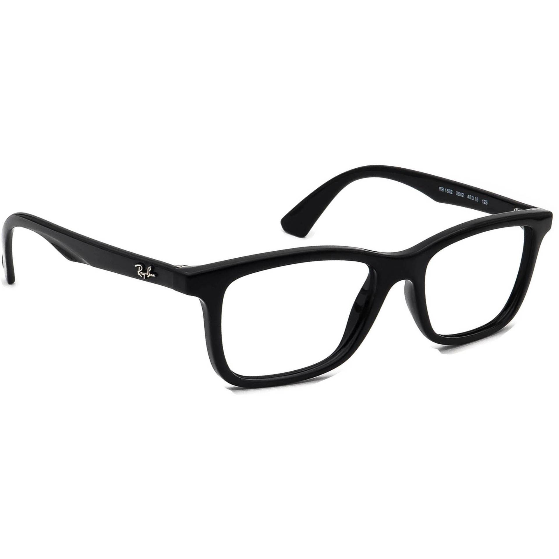 Ray-Ban Kleine Brille Rb 1562 3542 Glänzend Schwarz Rechteck Rahmen 48[]16 125 von AfsharOptics