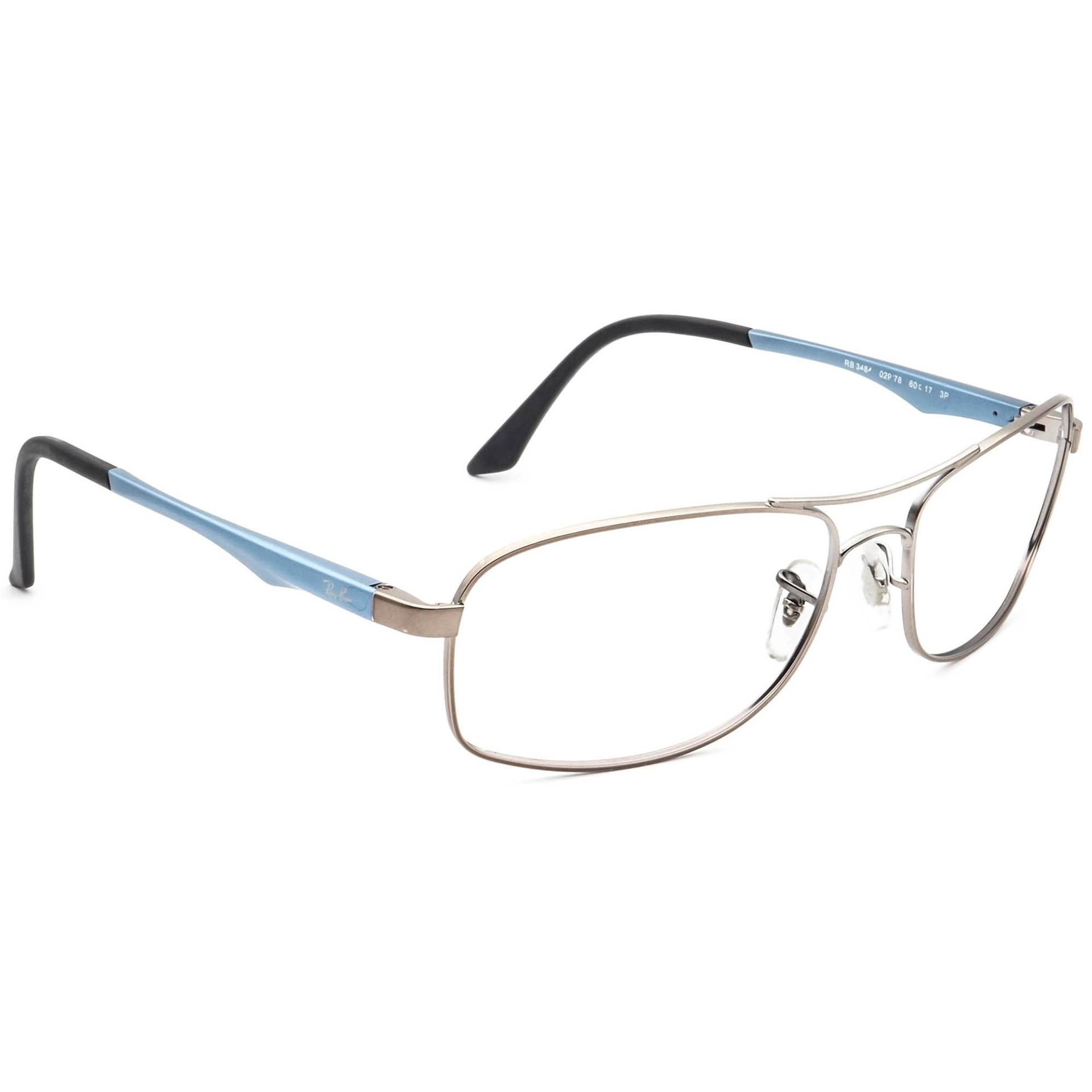 Ray-Ban Sonnenbrillengestell Nur Rb 3484 029/78 Gunmetal/Blue Pilot Metal 60 Mm von AfsharOptics