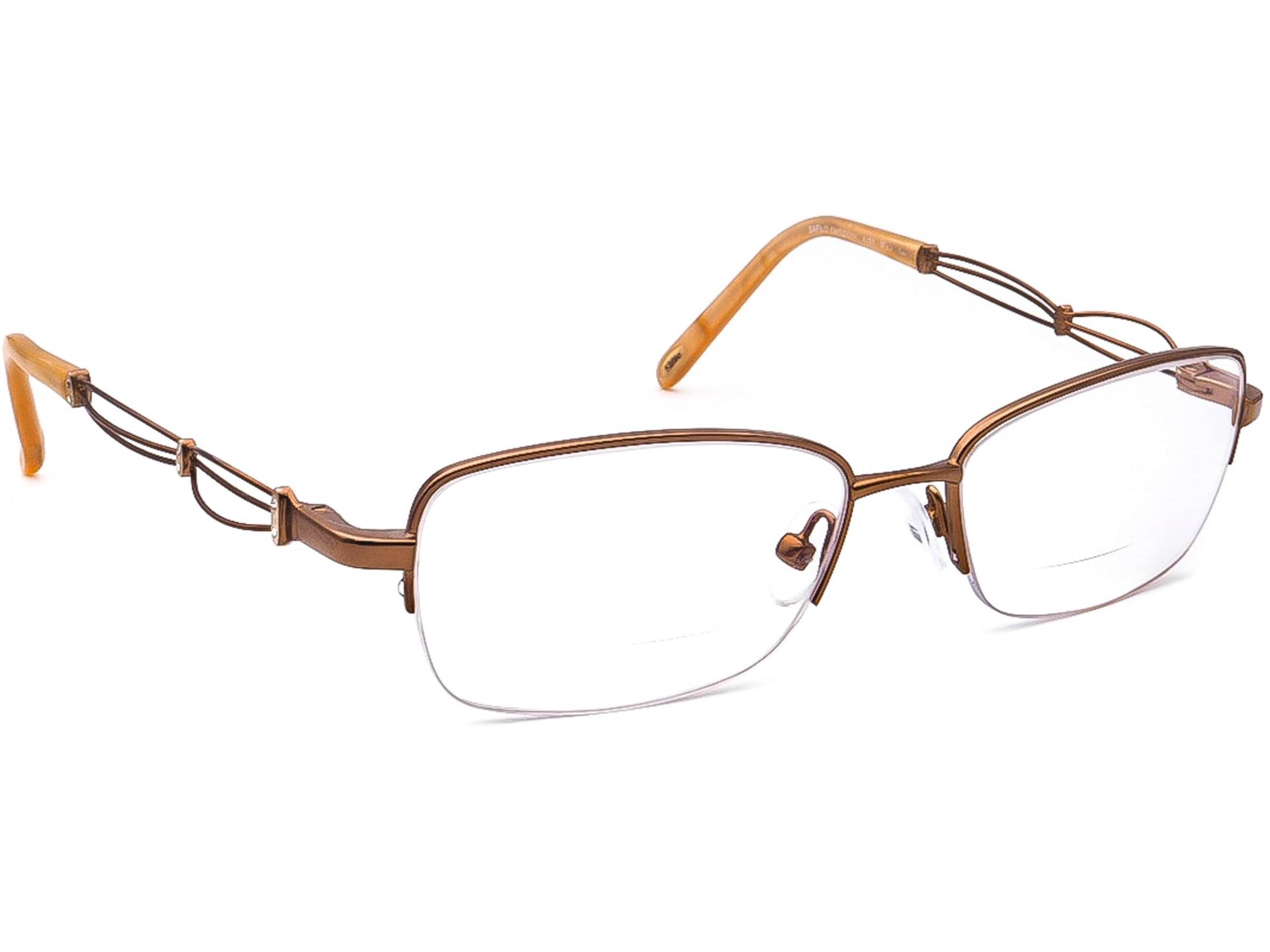 Safilo Brillen Emozioni 4351 0Feg Braun Halbrand Metallrahmen Italien 51-16 130 von AfsharOptics