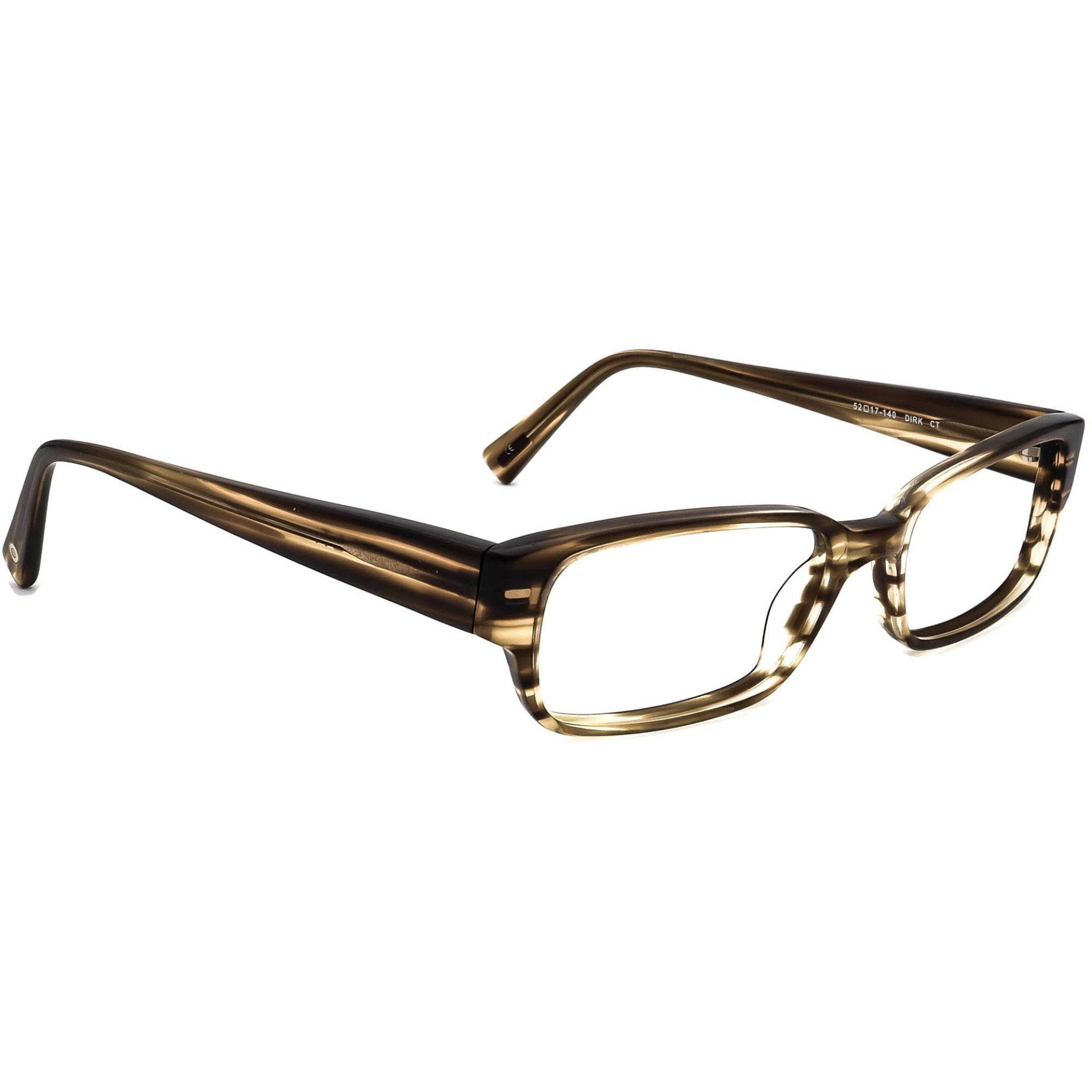 Salz. Brille Dirk Ct Gestreift Braun Rechteck Japan 52[]17 140 Handmade von AfsharOptics