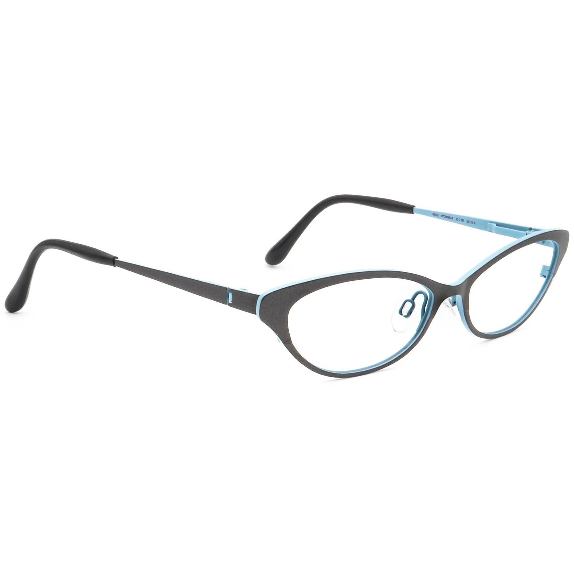 Schrägbrille 8622 Wombat Dgib Grau/Blau Cat Eye Metallgestell Japan 52[]15 125 von AfsharOptics