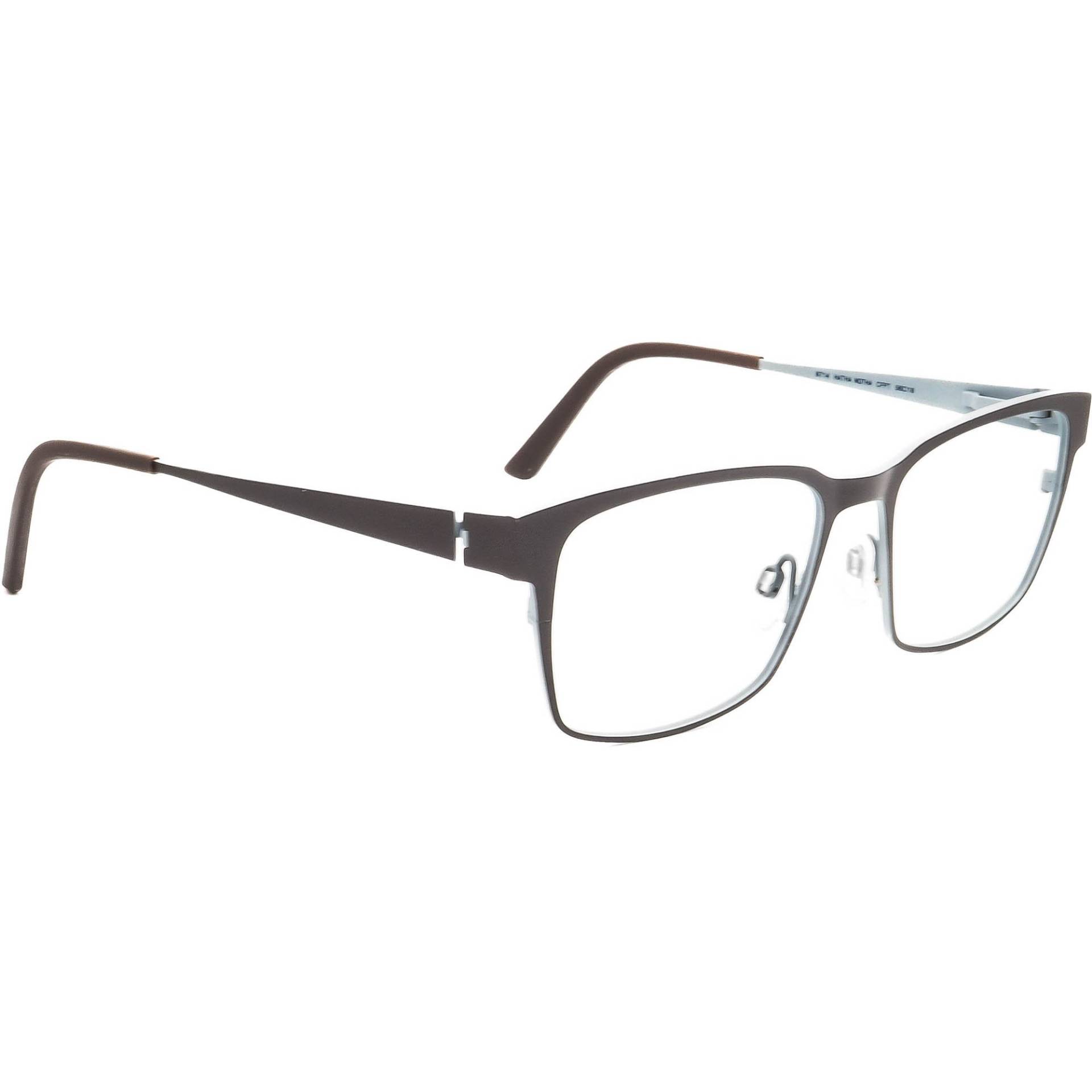 Schräge Brille 8714 Hatha Notha Cfpt Braun/Blau Metallgestell Japan 56[]18 140 von AfsharOptics