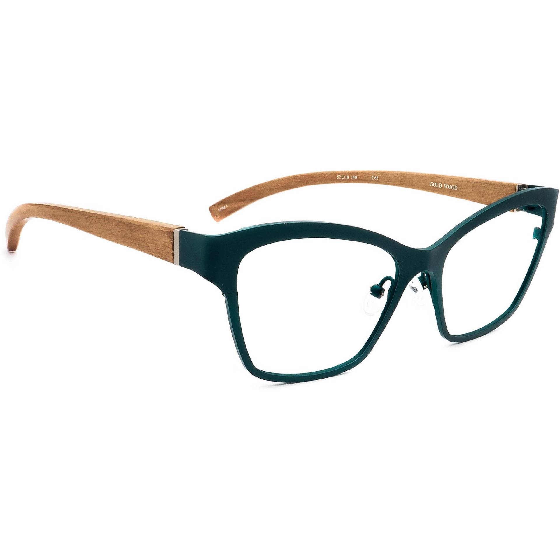 Siehe Eyewear Eyeglasses 8212 Titanium Grün/Holz Cat Eye Frame Korea 52[]18 140 von AfsharOptics