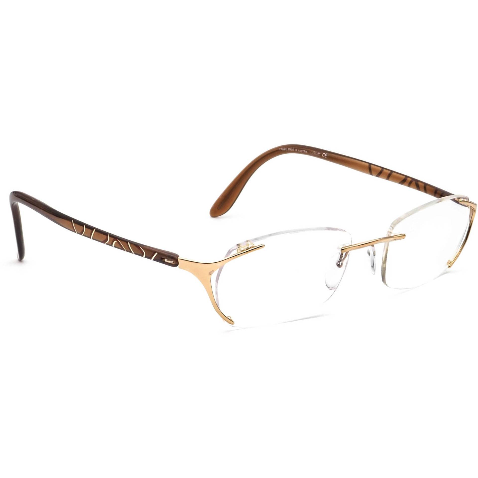 Silhouette Brille 6657 6051 Gold/Braun Randlos Rahmen Österreich 50[]18 135 von AfsharOptics