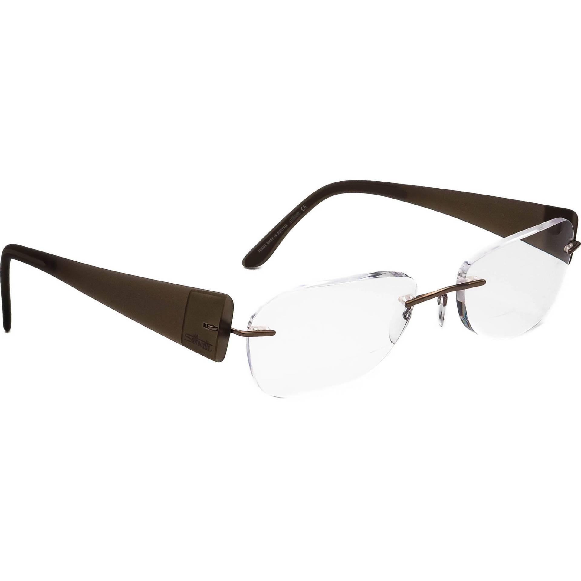 Silhouette Brille 7599 40 6052 Braun Randlos Rahmen Österreich 56[]19 145 von AfsharOptics
