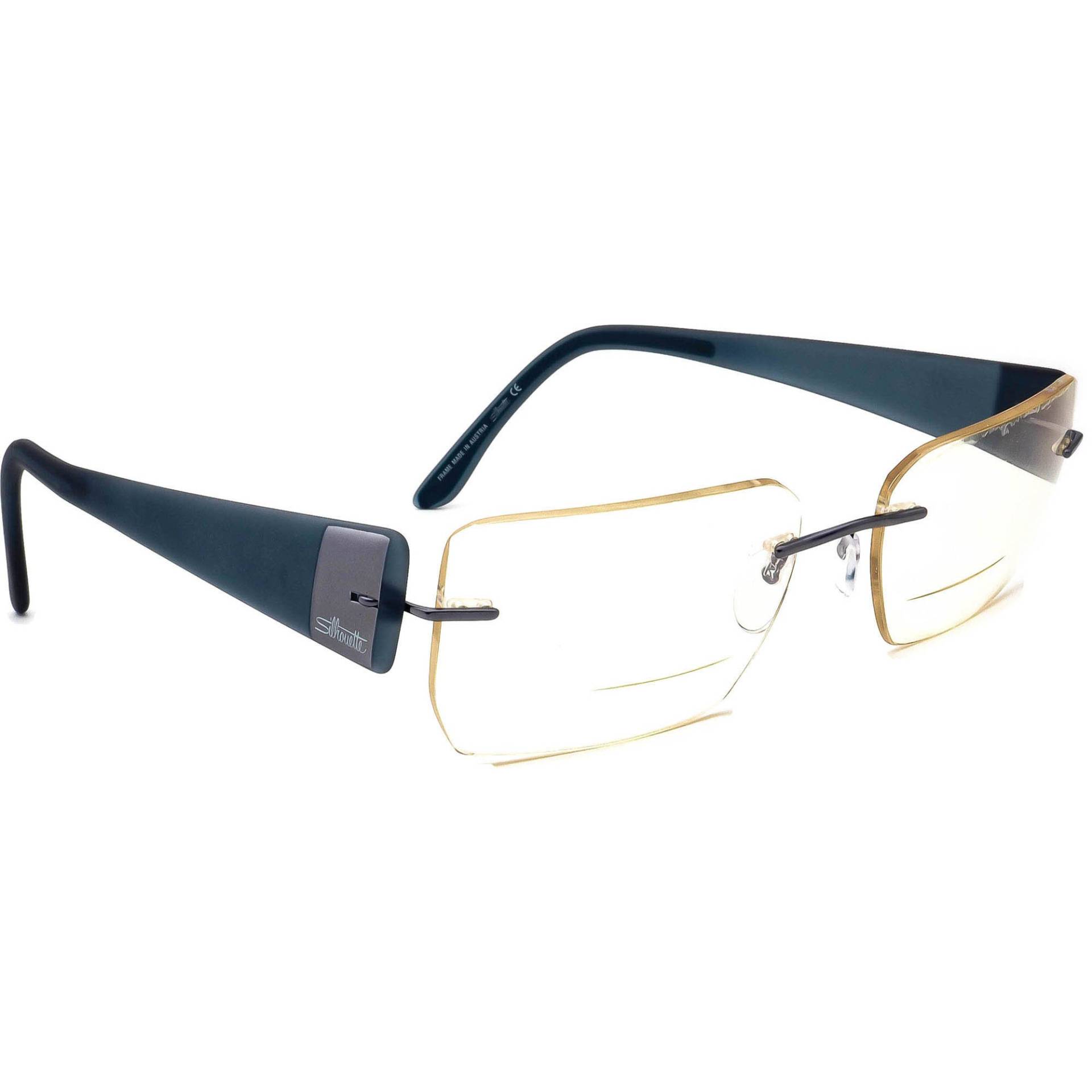 Silhouette Brille 7599 40 6053 Blau Randlos Rahmen Österreich 55[]19 145 von AfsharOptics