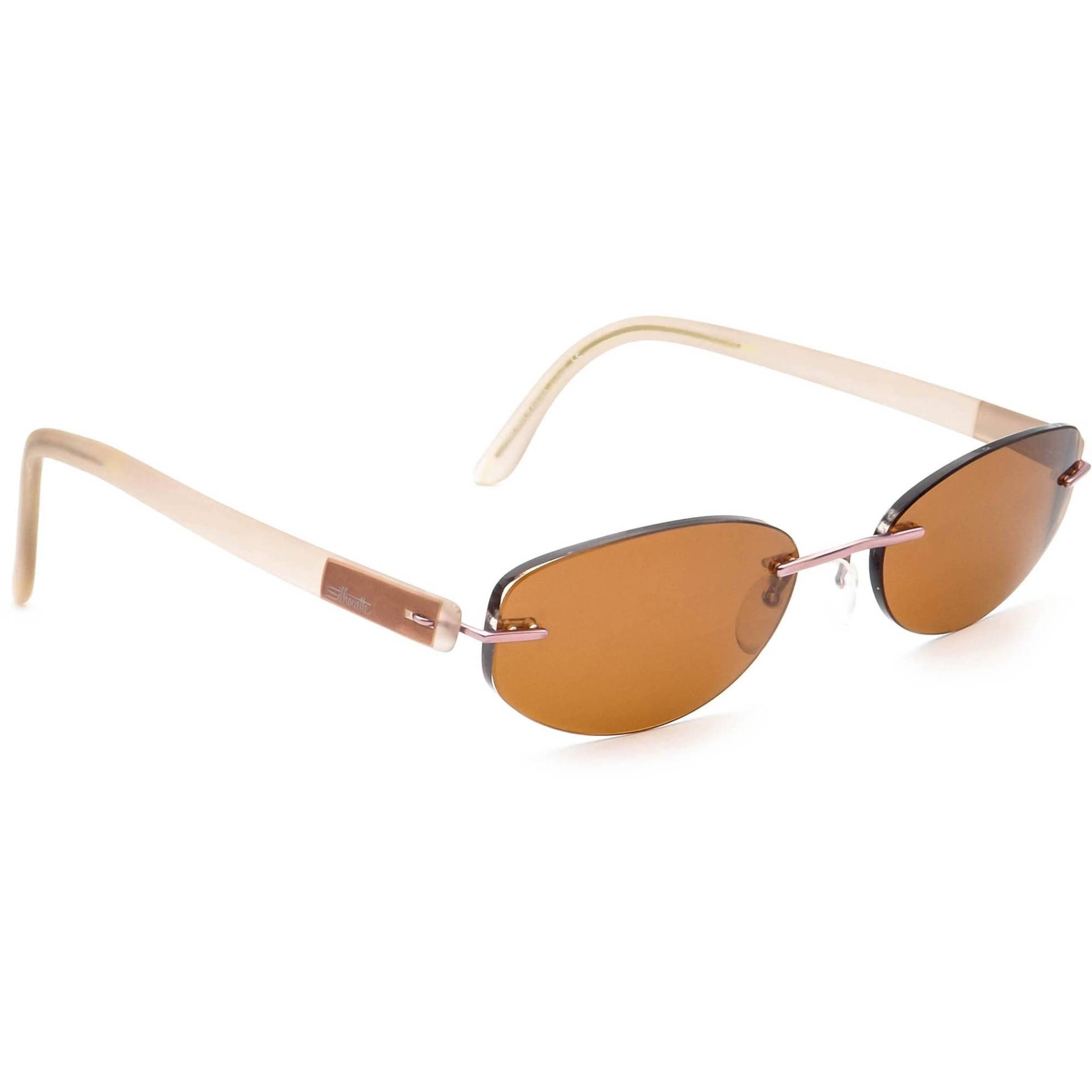 Silhouette Brille 7608 6057 Braun/Beige Randlos Rahmen Österreich 51[]19 140 von AfsharOptics