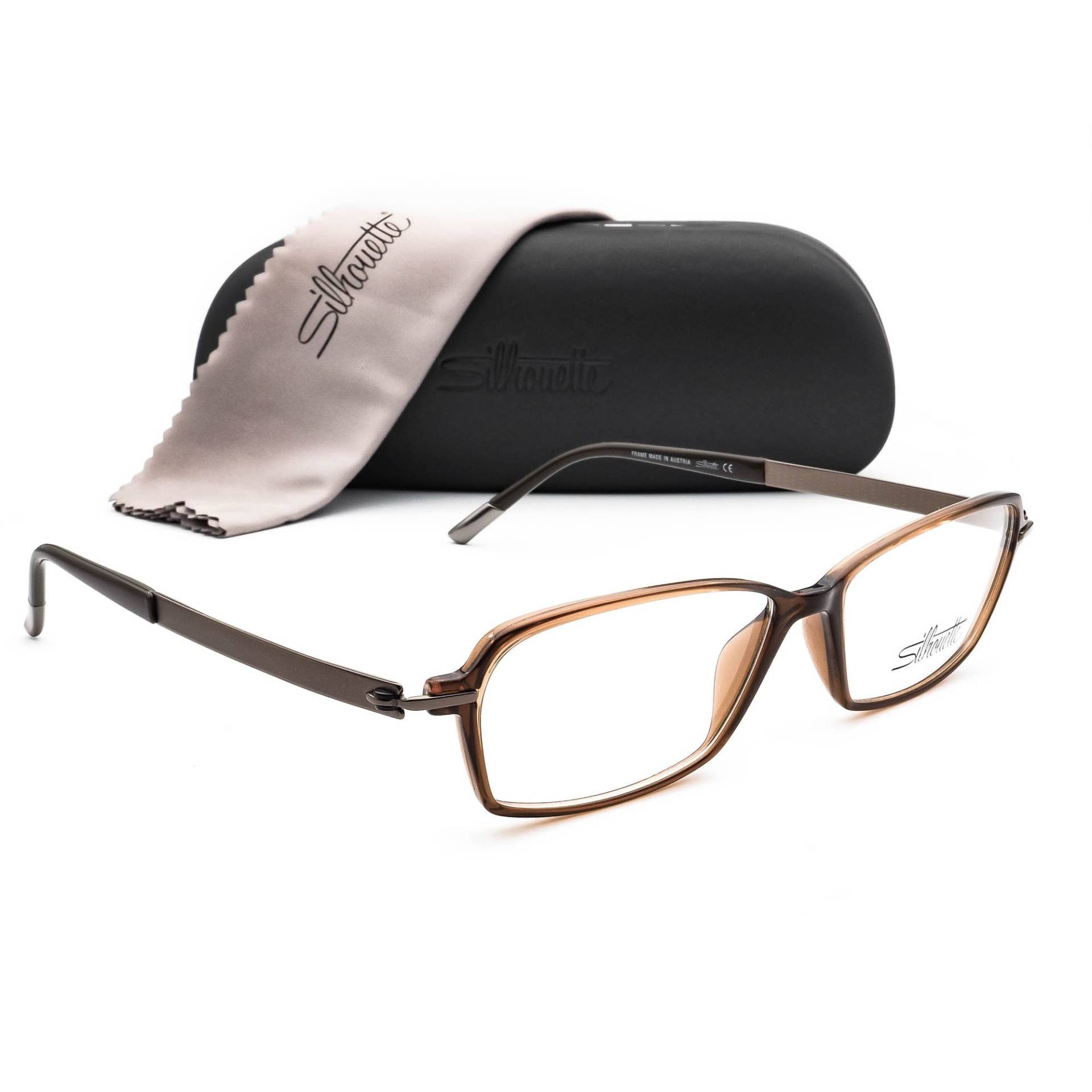 Silhouette Brille Spx 1552 40 6052 Titan Braun Rechteckiger Rahmen 53[]14 135 von AfsharOptics