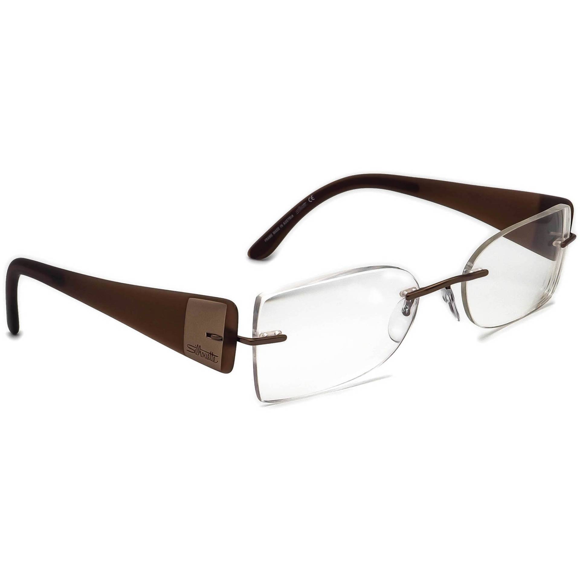 Silhouette Damen Brille 7599 40 6065 Braun Randlos Rahmen Österreich 49-17 135 von AfsharOptics