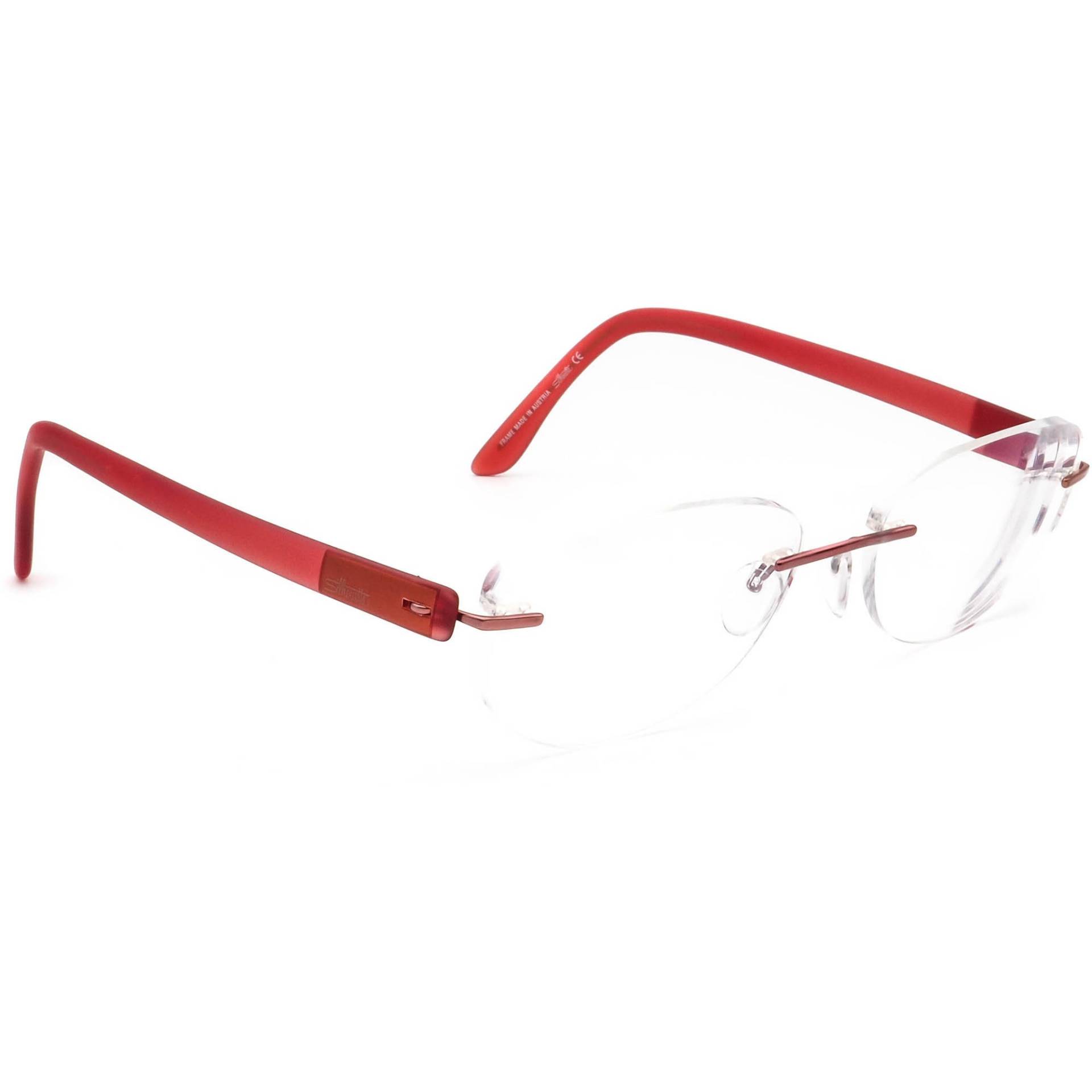 Silhouette Damen Brille 7608 40 6053 Rot Randlos Rahmen Österreich 53[]17 140 von AfsharOptics