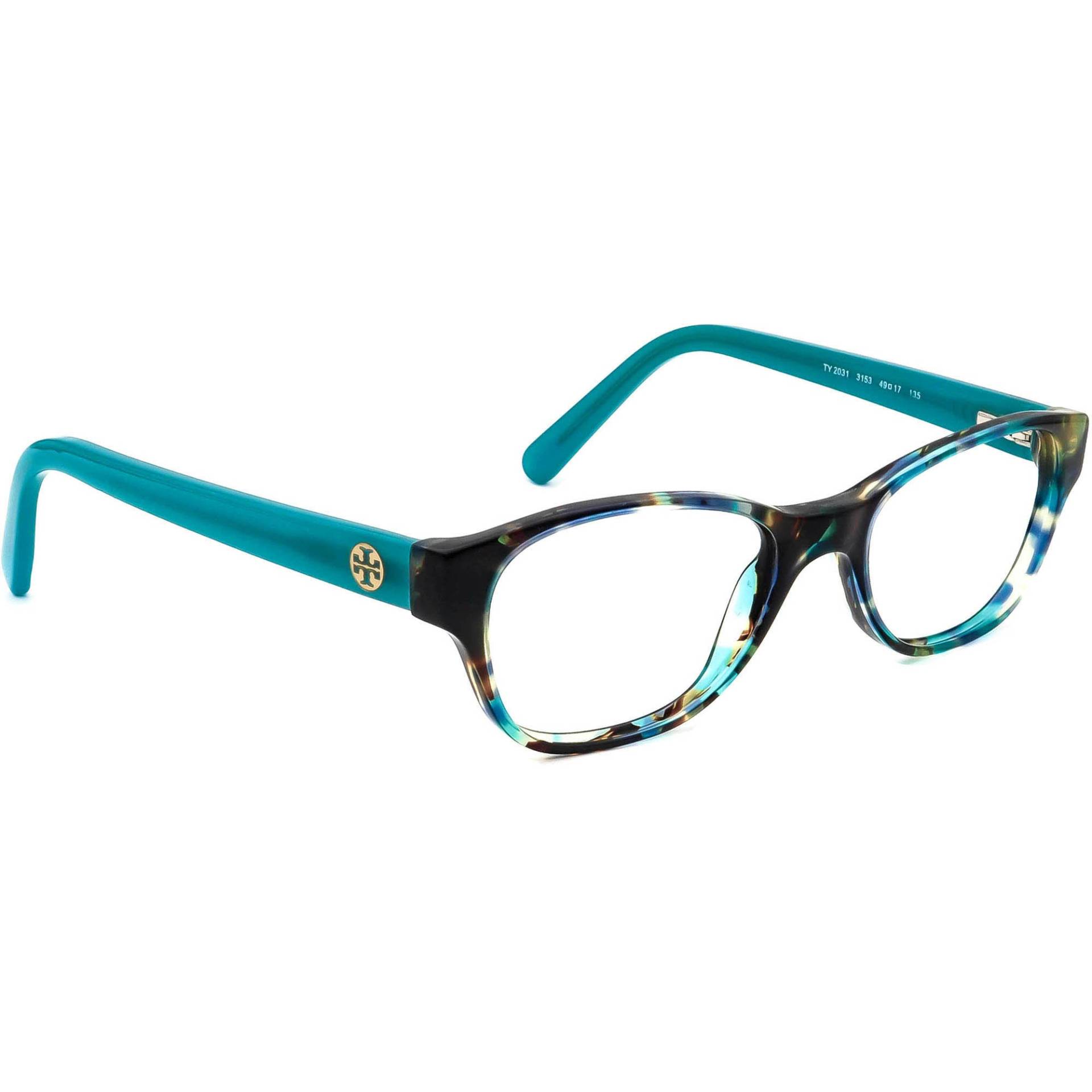 Tory Burch Brille Ty 2031 3153 Blau Schildkröte B-Form Rahmen 49[]17 135 von AfsharOptics