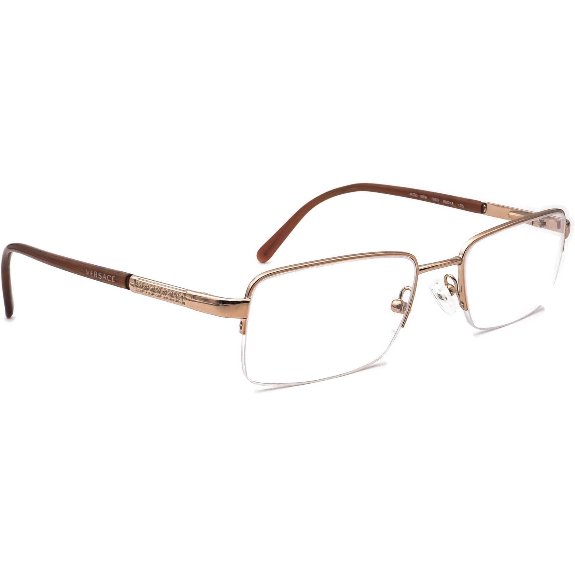 Versace Brille Mod. 1066 1053 Gold/Braun Halbrand Rahmen Italien 50[]18 135 von AfsharOptics