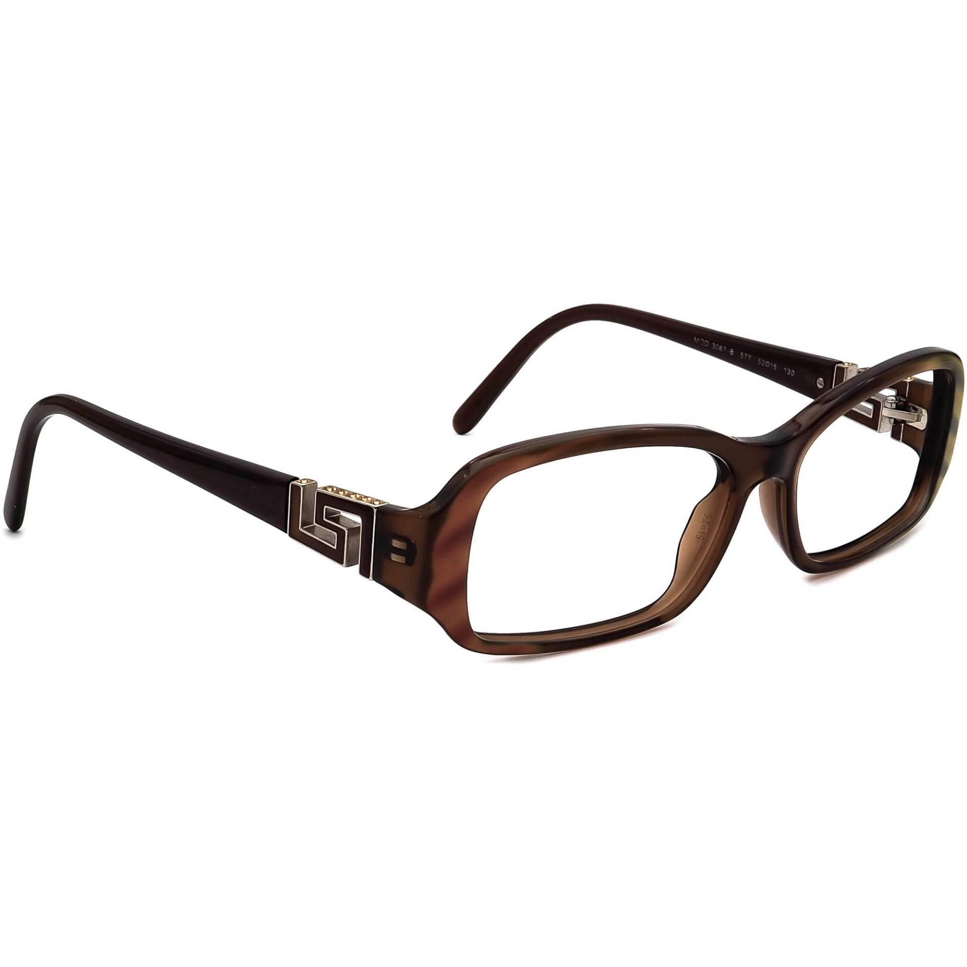 Versace Brille Mod. 3067-B 577 Braun Marmor Rechteckig Italien 52[]15 130 von AfsharOptics