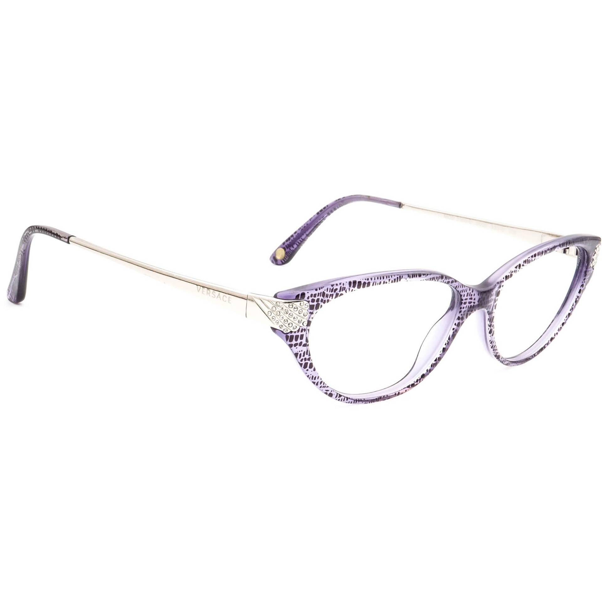 Versace Brille Mod.3166-B 5000 Lila/Silber Strass Katzenauge 53[]15 135 von AfsharOptics