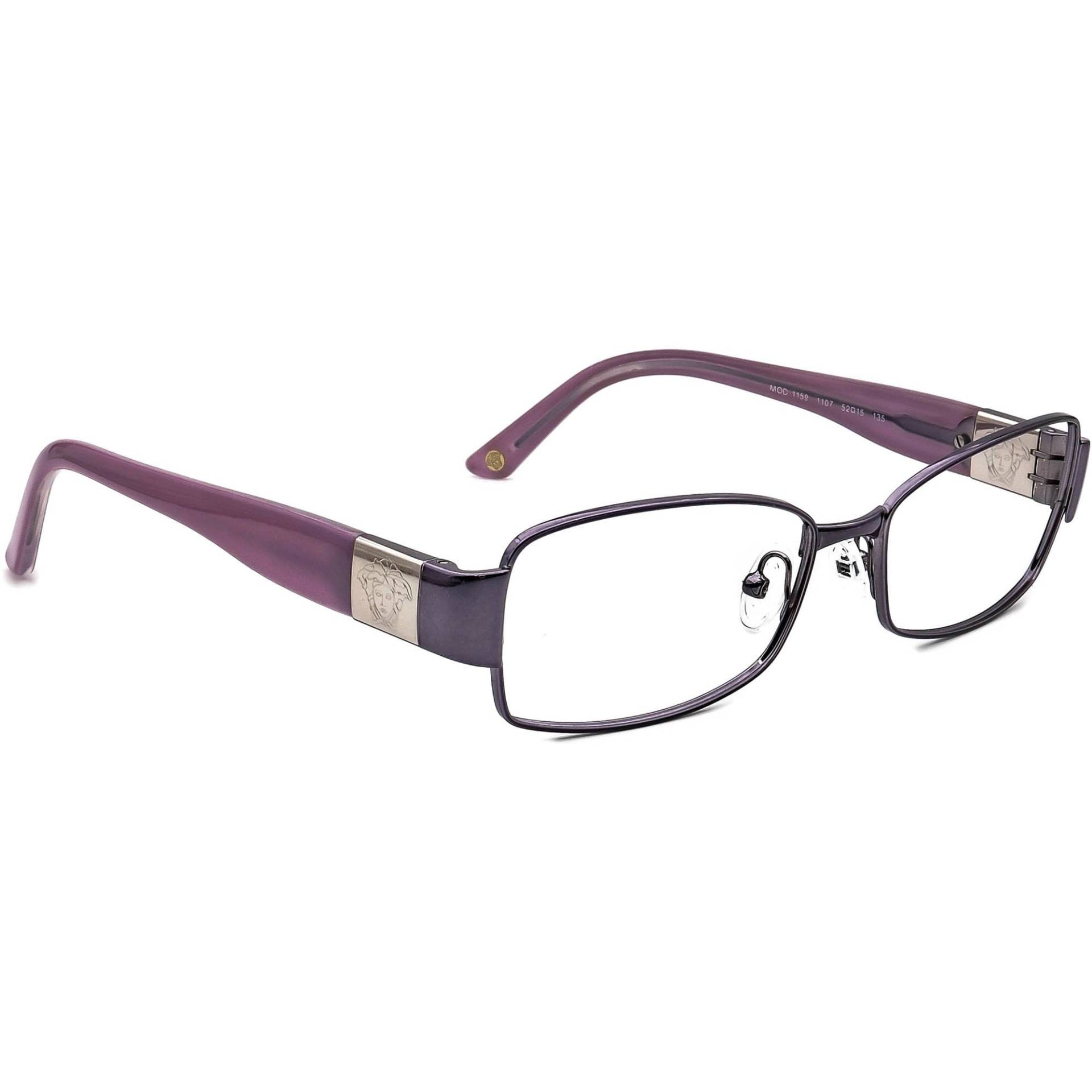 Versace Brillen Mod. 1159 1107 Lila Rechteckiger Rahmen Italien 52[]15 135 von AfsharOptics