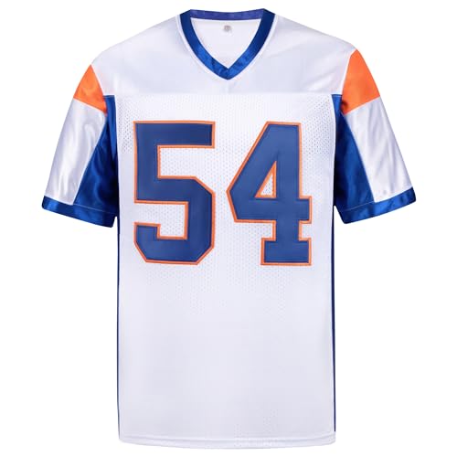 Afuby Thad Castle Jersey 54 Mountain State Football Trikots Blau Weiß S-XXXL, Weiss/opulenter Garten, XX-Large von Afuby