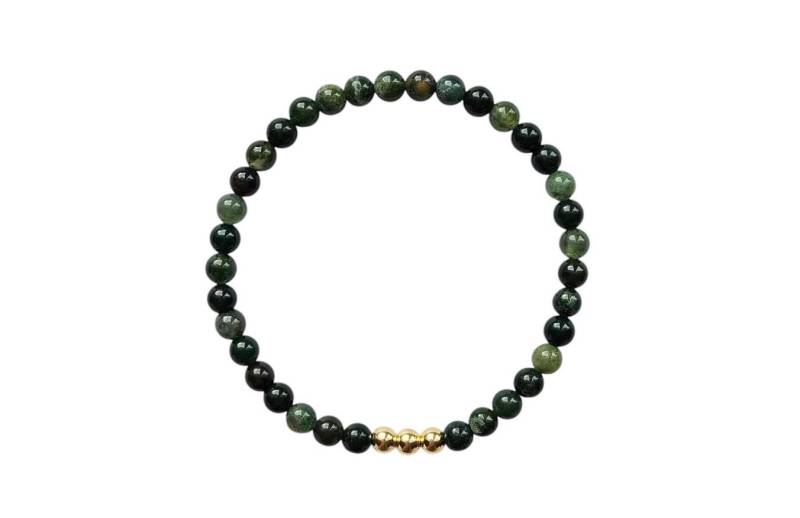 Perlen Armband Moosachat Halbedelsteine Grün | Feel Balanced von AgArty