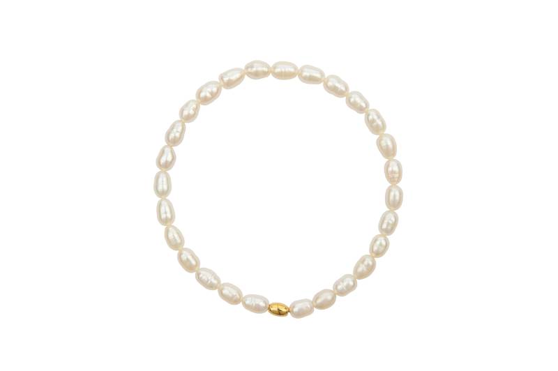 Perlen Armband Süßwasserperlen Reiskornperlen Weiss | Feel Gorgeous von AgArty