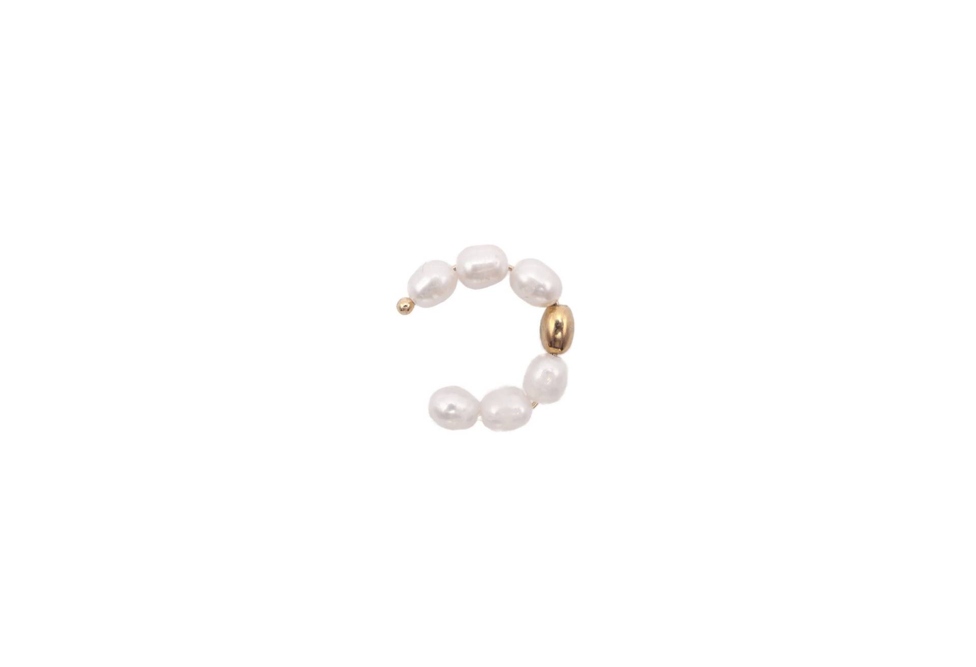 Perlen Earcuff Süßwasserperlen Reiskornperlen Weiß | Feel Gorgeous von AgArty