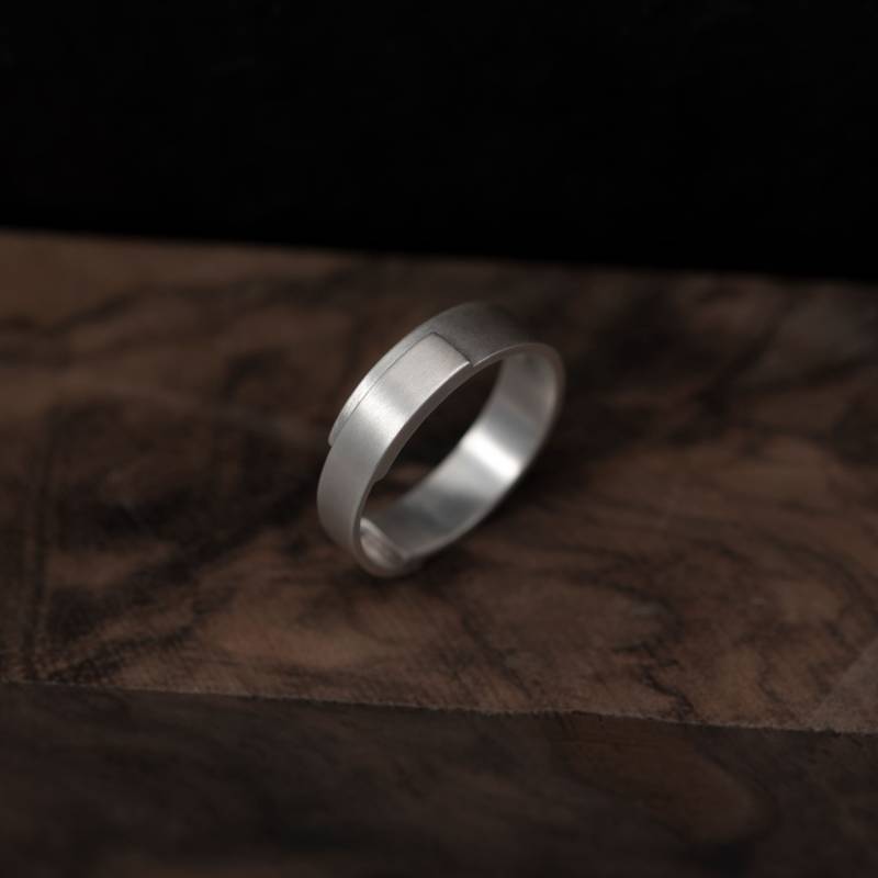 Handgemacht Silber Breit Bandring Minimalist Flache Band, Schmuck Für Jeden Tag Handgemacht Silber Breit Bandring Minimalist Flache Band, Schmuck Für Jeden Tag von AgJc