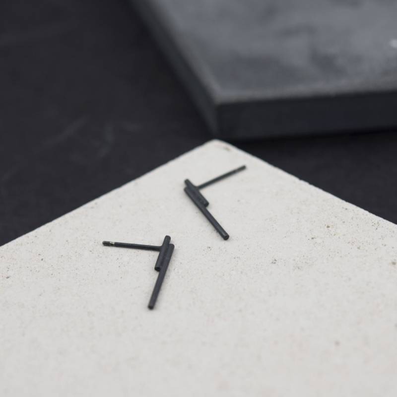 Parallele Linien Ohrringe Aus Oxidiertem Silber von AgJc