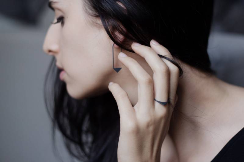 Set Silber Ring Und Ohrringe Moderner Schmuck von AgJc