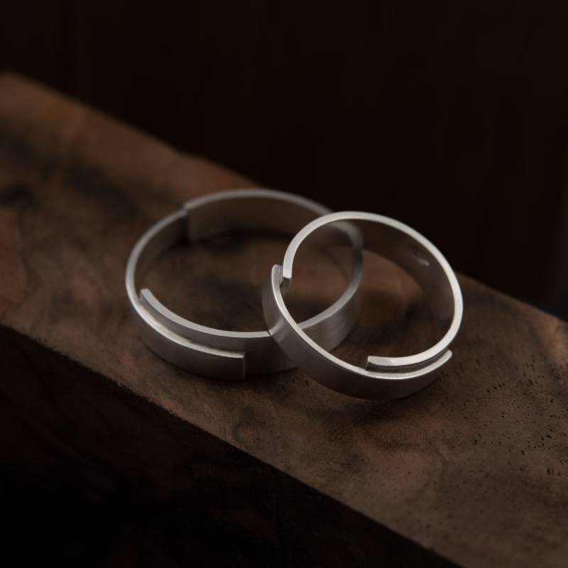 sterling Silber Paar Ringe Twisted Ehering Set von AgJc