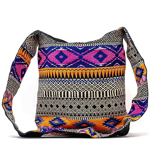 Aga’s Own Stilvolle Mandala Boho Umhängetasche - Festival Crossbody Handtasche für Damen, Ethnisch Bezogene Baumwollschultertasche|Perfekt für Strandausflüge und Alltägliche Abenteuer (20) von Aga's Own