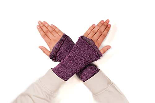 Aga's Own Warmers for Women – Fingerlose Handwärmer – Handschuhe für drinnen und draußen, fingerlose Handschuhe - Armwärmer - Goth Accessoires – Lila von Aga's Own