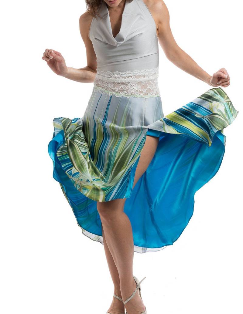 Madame Agis - Zweilagiger Tangotanzrock Mit Frontschlitz von AgaBeYouTiful