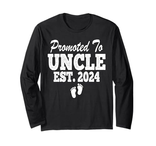 Again Promoted to Uncle 2024 to Be Oncle Baby Ankündigung Langarmshirt von Again Uncle Est 2024 Promoted To Uncle