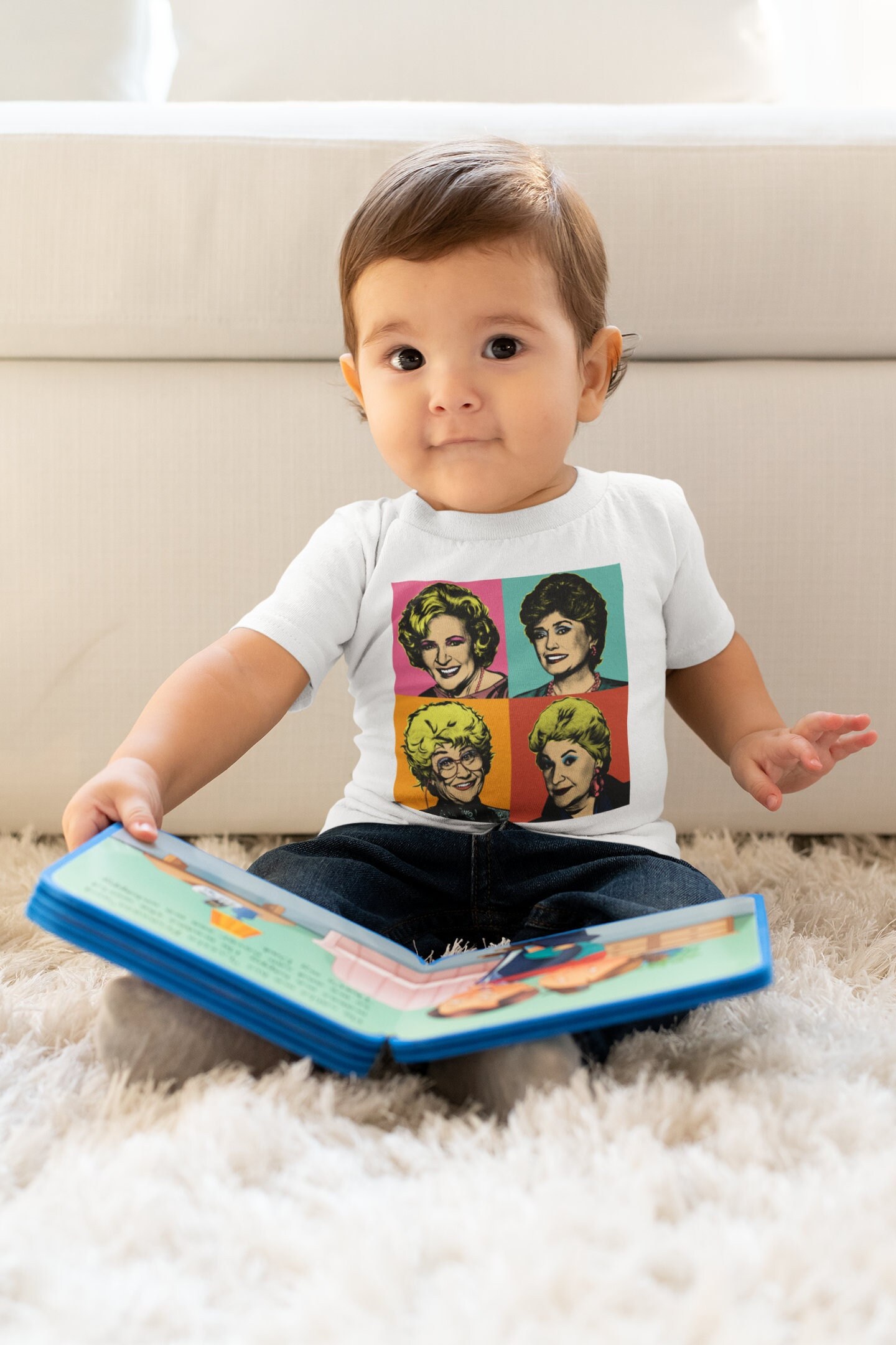 Golden Girls Kurzarm Baby Unisex Shirt Weiss Betty Weiss von AgainstTheGrainNYC