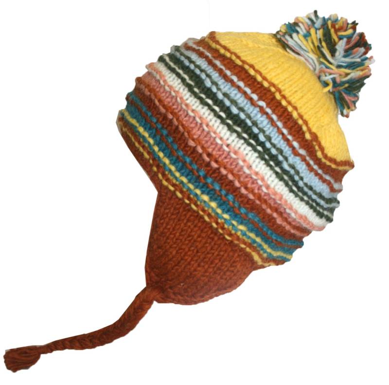 1407 H Unisex 100 % Wolle Fleece Knit Beanie Earflap Ski Hut von AganTraders