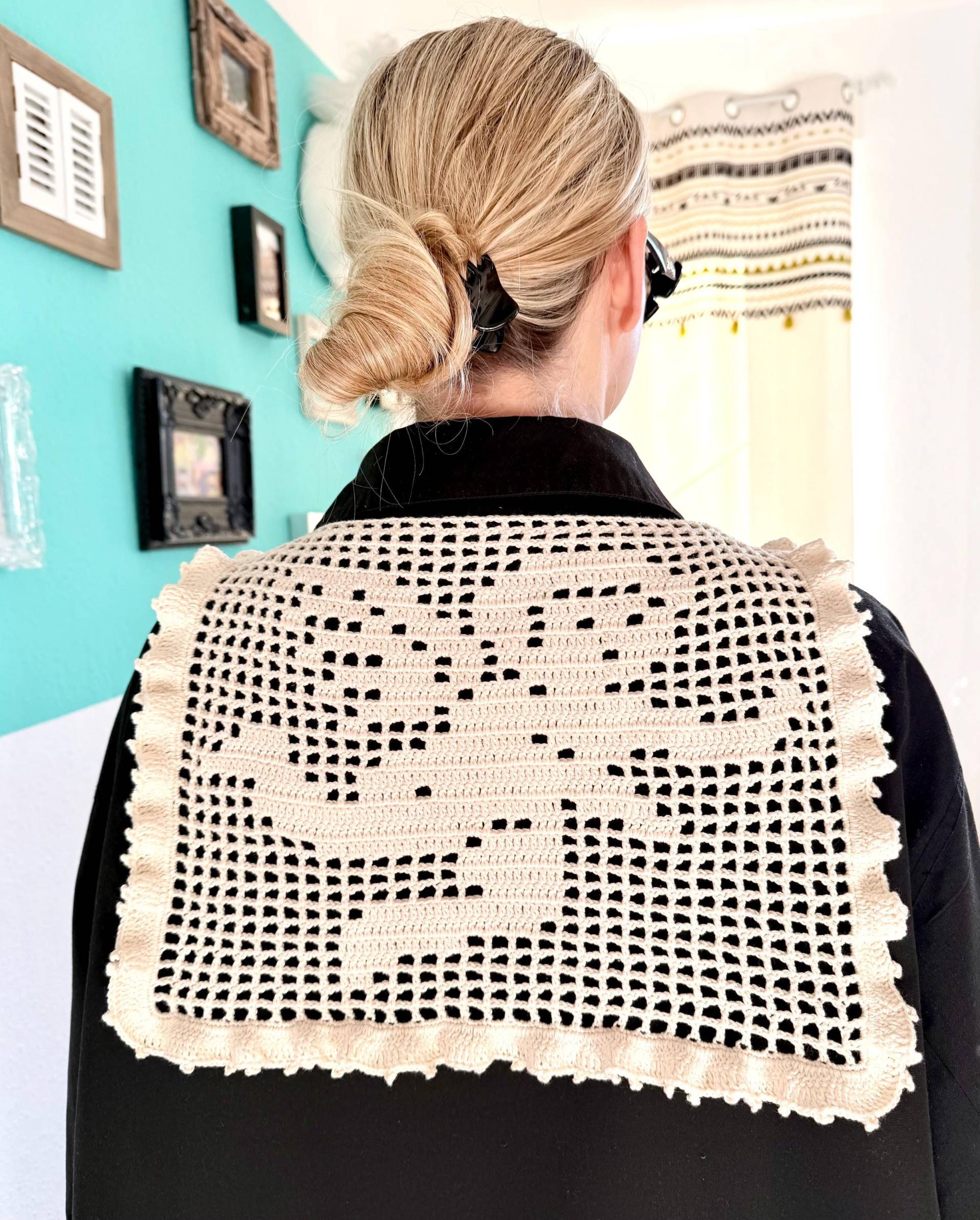 Filet Crochet Kragen Engel | Gehäkelter Angel Collar von AgapiLab