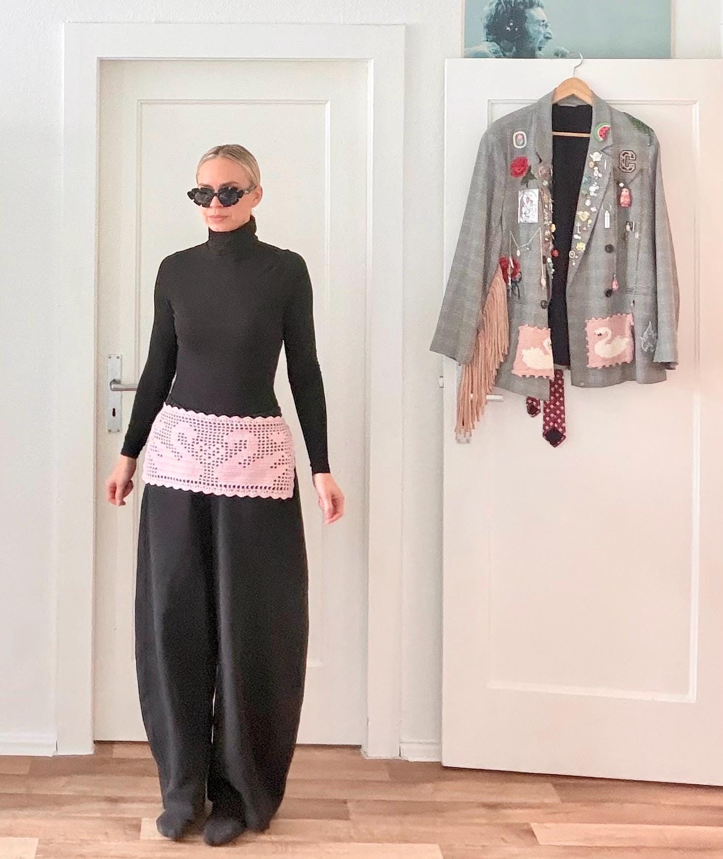 Filet Crochet Schürze Mit Schwan Motiv | Lace Accessoire von AgapiLab