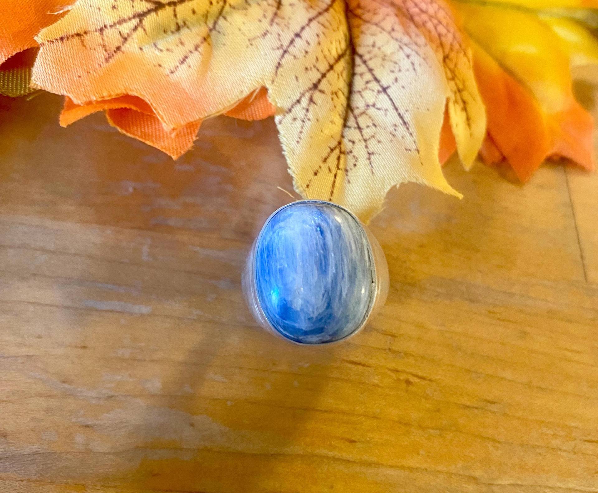 Einzigartiger Ring Für Männer/Frauen Mit Blauem Kyanit - Vintage-Ring Männer Und Frauen Aqua Blauer 925 Sterlingsilber Größe 11, 5 von AgateBeachcomber