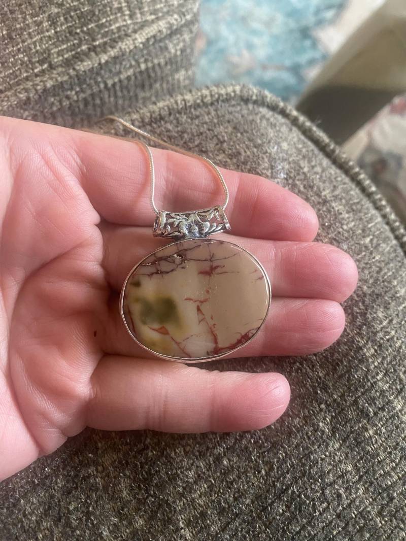 Schöne Mookait Citrin Anhänger Halskette - Oval Vintage Größe 1, 5 "Zoll von AgateBeachcomber