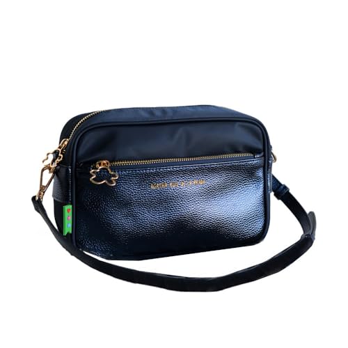 Agatha Ruiz de la Prada Blaue Nylon-Umhängetasche kombiniert mit metallischem Kunstleder von Agatha Ruiz de la Prada