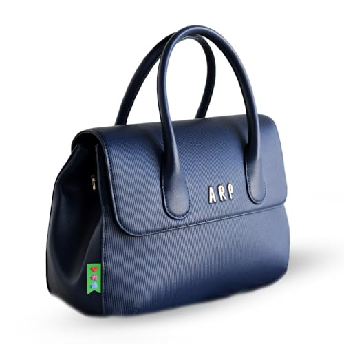 Agatha Ruiz de la Prada Handtasche aus blauem veganem Leder mit geprägten vertikalen Linien von Agatha Ruiz de la Prada