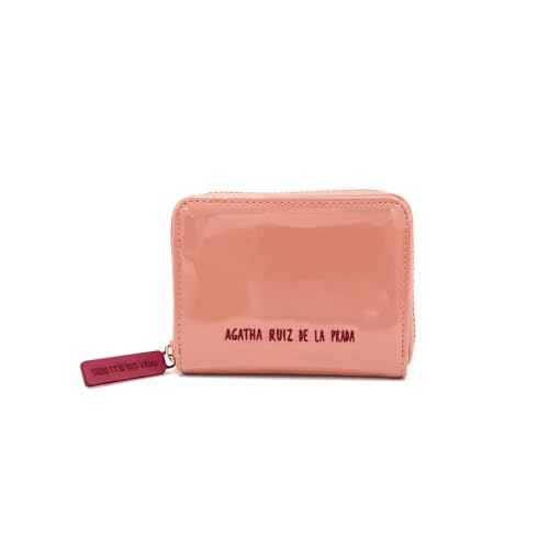 Agatha Ruiz de la Prada Nude Lackleder Geldbörse mit kontrastierenden Buchstaben von Agatha Ruiz de la Prada