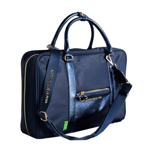 Agatha Ruiz de la Prada Office-Aktentasche aus blauem Nylon mit metallischem Kunstleder von Agatha Ruiz de la Prada