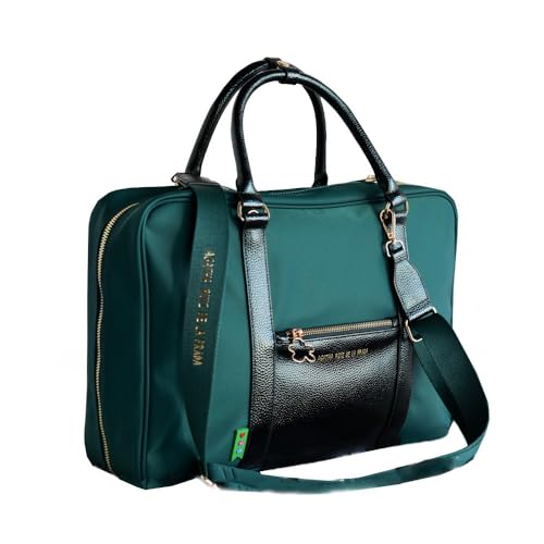 Agatha Ruiz de la Prada Office-Aktentasche aus grünem Nylon mit metallischem Kunstleder von Agatha Ruiz de la Prada