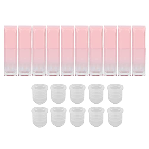 10 Stück 6 ml leere Lipgloss-Tuben, Farbverlaufsrosa, nachfüllbare Lippenstiftbehälter, Lippenbalsam-Flasche, Lippenstift-Tubenbehälter mit Silikondeckel für Frauen und Mädchen von Agatige