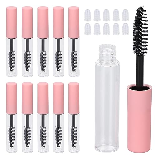 10 Stück leere Mascara-Tube, 5 ml nachfüllbare klare leere Mascara-Tube-Flasche mit Wimpernstab, tragbare Wimpern-Mascara-Kosmetikbehälterflasche für Wimpernwachstumsöl von Agatige