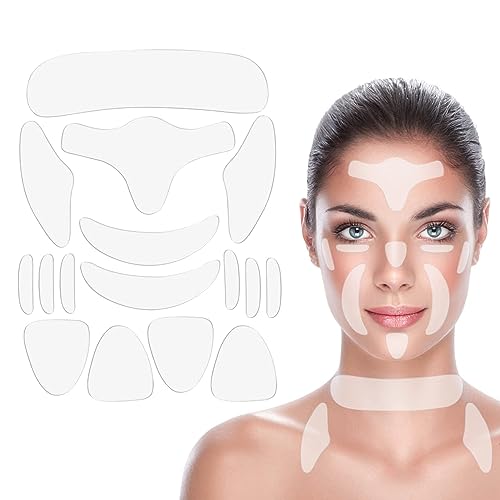 16 Stück/Set Anti-Falten-Pflaster, Silikon-Gesichtsfaltenentferner-Streifen für Frauen, wiederverwendbare Stirn-Falten-Pads, Anti-Aging-Pad zur Reduzierung von Falten von Agatige