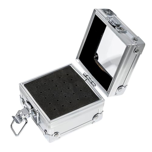 25 Löcher Nagelbohrer Bithalter, transparente Flip -Abdeckungsstaub -Bohrer Bit Organizer Display Aufbewahrungsbox für Salon Nagel Tech Maniküre (Silver) von Agatige