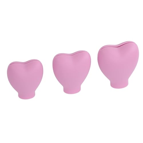 3 Stück Make-up-Pinsel-Abdeckung, tragbare herzförmige Silikon-Kosmetikpinsel-Schutzabdeckungen, Reise-Make-up-Pinselhalter für Frauen und Mädchen (Rosa) von Agatige