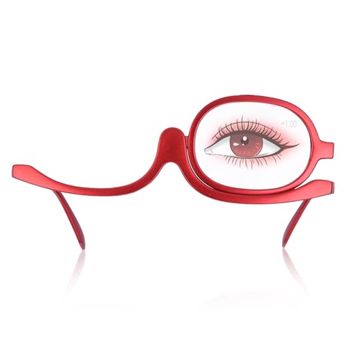 +1.00 Augen Makeup Brille, Flip Down Single Lens Magnifying Make Up Lesebrille Kosmetik Leser für Frauen Makeup Essential Tool +1.00 Augen Makeup Brille, Flip Down Single Lens Magnifying Make Up Lesebrille Kosmetik Leser für Frauen Makeup Essential Tool von Agatige