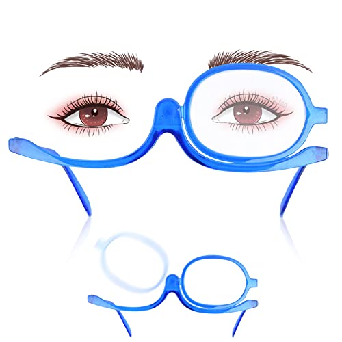 Agatige Make-up-Brille mit Augenvergrößerung, 250 + Einzellinse, rotierende Make-up-Brille, Make-up-Brille, Make-up-Lesebrille, unverzichtbares Make-up-Werkzeug für Mädchen und Frauen (blau) von Agatige